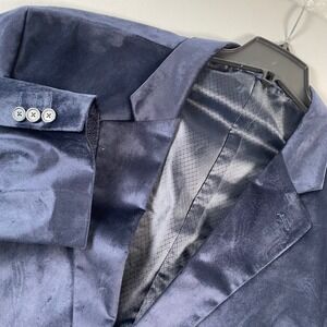 KS Signature Mens Blue Velvet Blazer Size 62 Big Formal Event NEW Flaw Orig $209